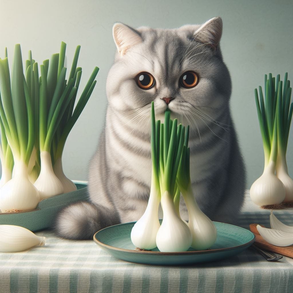 How to feed Green onions to cats?