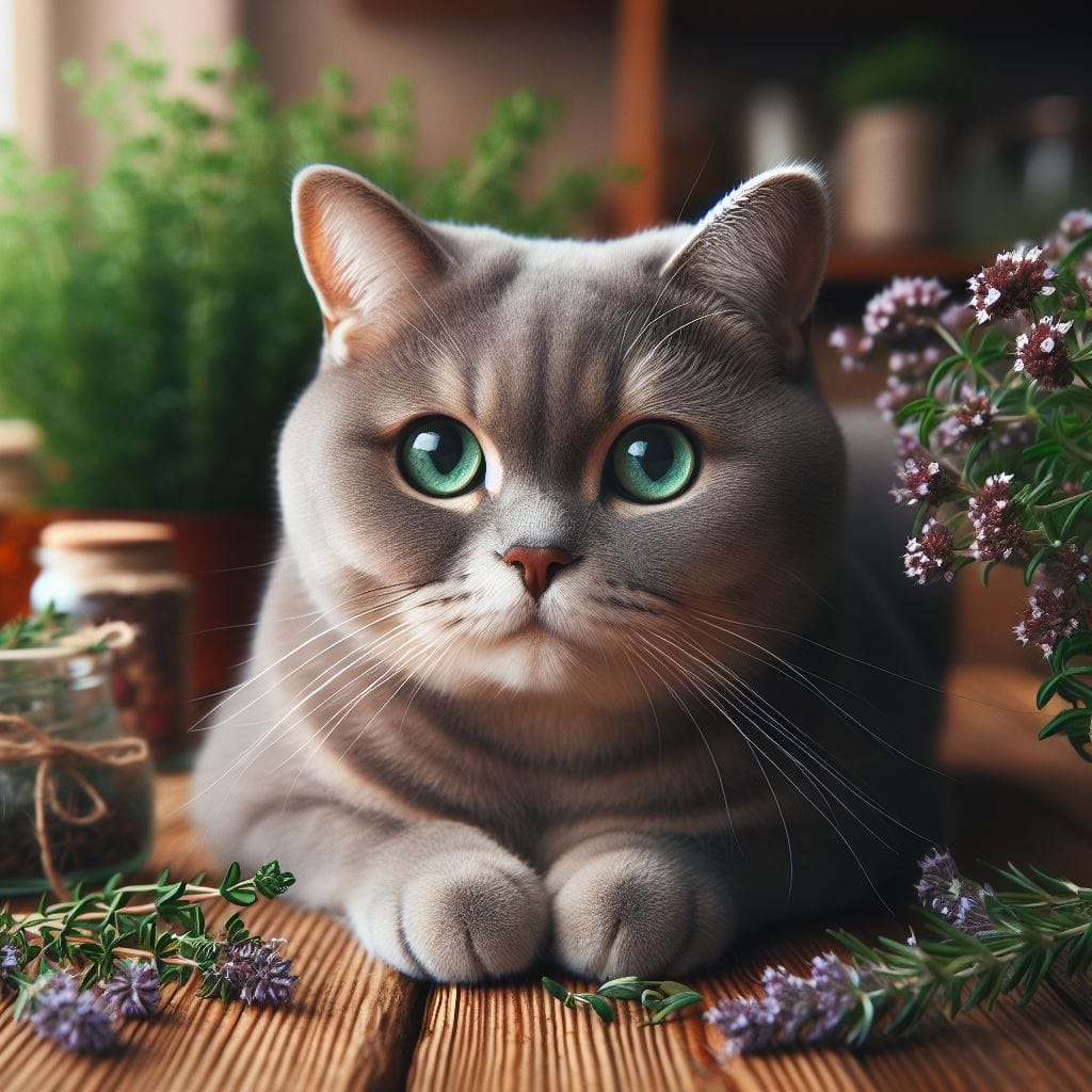 How to feed Thyme to cats?